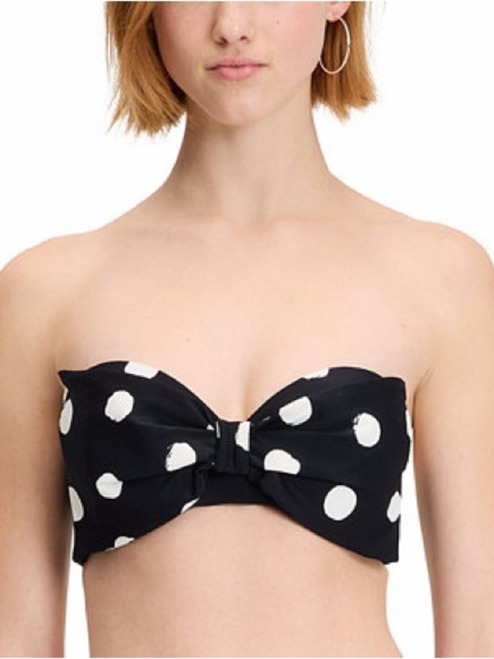 NWT kate spade Black & White Polka Dot Strapless Bandeau Top with Bow